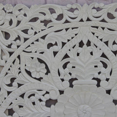 Dynasty Carved Panel Bedhead White