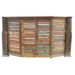 Nirvana Reclaimed Timber Boat Wood Home Bar in Multicolor