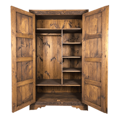 Indian Hand Carved Solid Wooden Cupboard Wardrobe D41