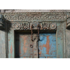Indian Vintage Antique Hand Carved Solid Wooden Door 24