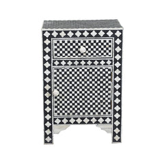 Bone Inlay Star Geometrical pattern Bedside Table 69