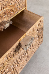 Indian Hand Carved Mango Wood Bedside Table 37