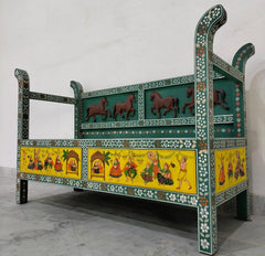 Avani Indian Hand Painted Solid Wood Daybed D8