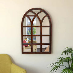 Hand Carved Solid Wooden Arch Mirror Frame 41