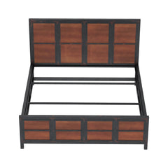 Miller Industrial Indian Solid Wood Iron Platform Bed