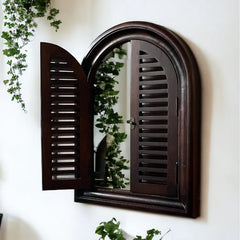 Arch Hand Carved Solid Wooden Window Mirror 68