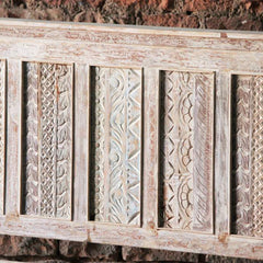 Rainbow Rustic Old Reclaimed Timber Carved Bed Frame Natural KING