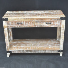 Metal Factory Timber Console Table White