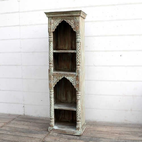 Mehrab Indian Carved bookshelf Arch Window Antique style Jharokha book display shelf B30  -  