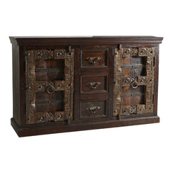 Indian Antique Old Door Solid Wood Sideboard