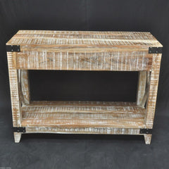 Metal Factory Timber Console Table White