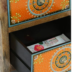 Pandora Hand Painted Indian Solid Wood Bedside Table