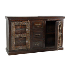 Indian Antique Old Door Solid Wood Sideboard
