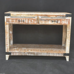 Metal Factory Timber Console Table White