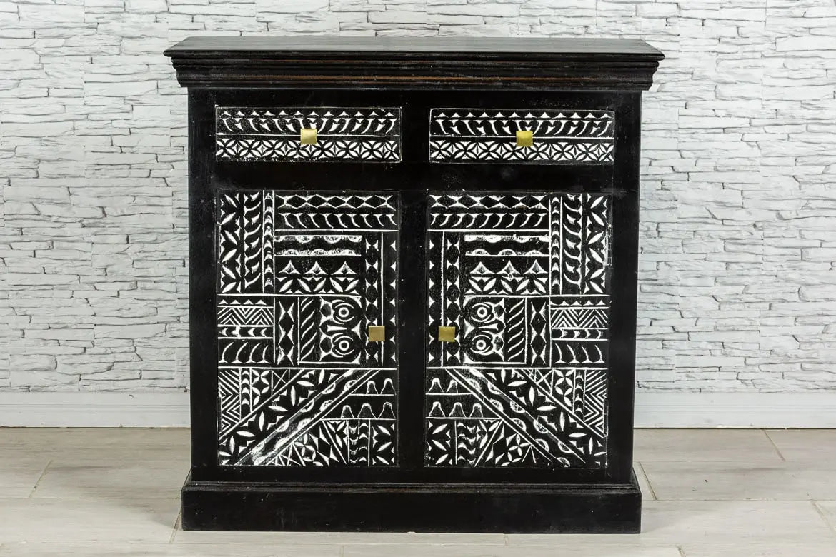 Avani Solid Mango Wood Indian Hand Painted Cabinet 05