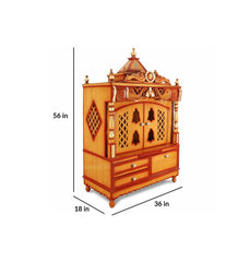 Sheesham Wood Handmade Mandir Home Temple In Brown