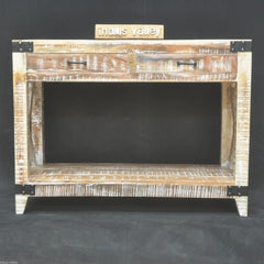 Metal Factory Timber Console Table White