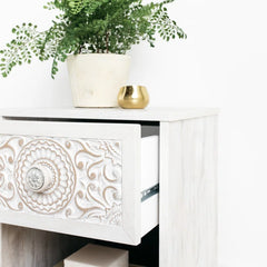 Indian Hand Carved  Solid Wood Bedside Table   23