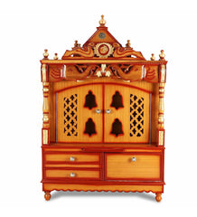 Sheesham Wood Handmade Mandir Home Temple In Brown