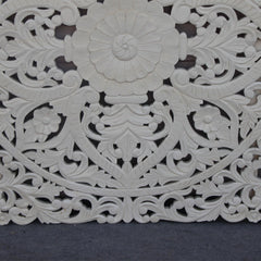 Dynasty Carved Panel Bedhead White