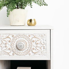 Indian Hand Carved  Solid Wood Bedside Table   23