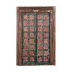 Indian Vintage Antique Hand Carved Reclaimed Wooden Door 20