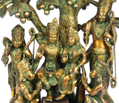 Indian Lord Ram Sita Lakshmana Hanuman Ram Durbar Brass Statue