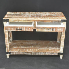 Metal Factory Timber Console Table White