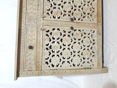 MADE TO ORDER Shabby Chic Hand carved Jali design Large 3 door sideboard buffet 150x40x90cm