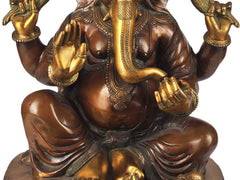 Indian Lord Ganesha Handmade Brass Statue