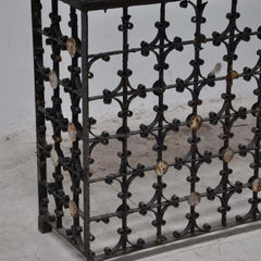 Antique Metal Jali Panel Console Hall Table Black