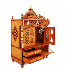 Sheesham Wood Handmade Mandir Home Temple In Brown