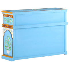 Indian Hand Painted Solid Wood Sideboard In Multicolour