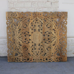 Dynasty Carved Panel Bedhead Natural