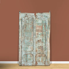 Indian Vintage Antique Hand Carved Reclaimed Wood Door 97