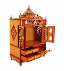 Sheesham Wood Handmade Mandir Home Temple In Brown