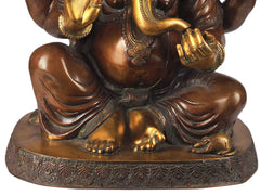 Indian Lord Ganesha Handmade Brass Statue