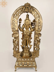 Indian Lord Vishnu Handmade Brass Statue