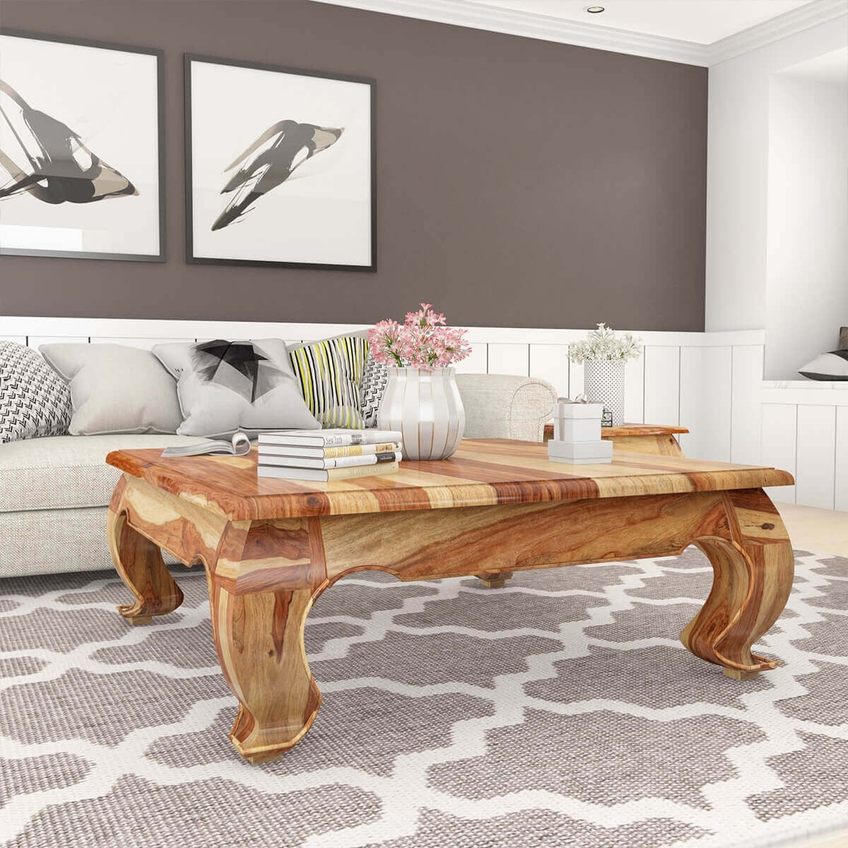 Rustic Solid Wood Large Opium Coffee Table Natural