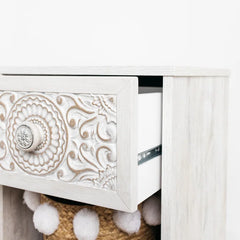 Indian Hand Carved  Solid Wood Bedside Table   23