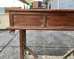 Antique Vintage Indian Hand Carved Solid Wood Console Hall Table