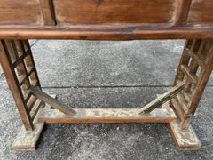 Antique Vintage Indian Hand Carved Solid Wood Console Hall Table