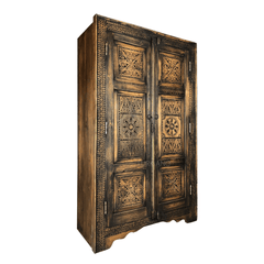 Indian Hand Carved Solid Wooden Cupboard Wardrobe D37