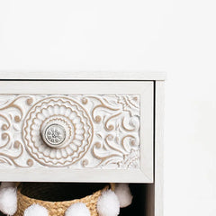 Indian Hand Carved  Solid Wood Bedside Table   23