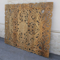 Dynasty Carved Panel Bedhead Natural