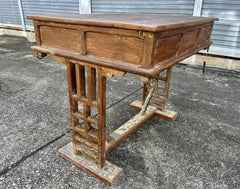 Antique Vintage Indian Hand Carved Solid Wood Console Hall Table