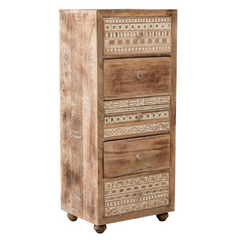 The Attic Jodhpur Tallboy Wooden Chest of Drawer Natural