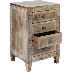 Vivid Village Art Contemporary Solid Wood Hand Painted Chest of Drawers Natural