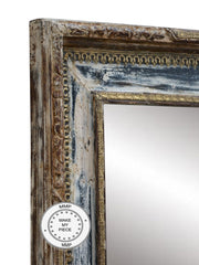 Solid Indian Wood Mirror with Bleached Brass Frame