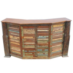 Nirvana Reclaimed Timber Boat Wood Home Bar in Multicolor